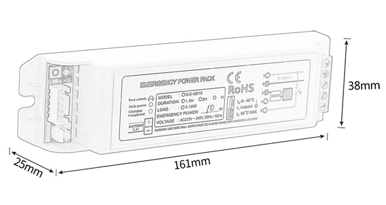 IP20 awaryjny zestaw zasilania Inwerter utrzymywany Typ awaryjny pełna moc ≤10W GS-Q810