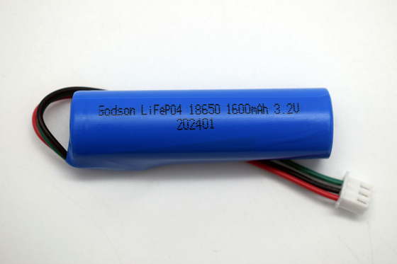 LiFePO4 18650 awaryjne światło akumulator litowy 1600mAh 3.2V Typ kij z łącznikiem NTC JST-XH-3P UL1007
