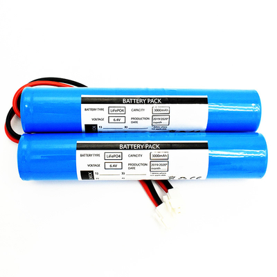 Zestaw baterii LiFePO4 2x26650 3000mAh 6,4V typu kij (złącze JST VH-2P, UL1015 18#, długość przewodu wynosi 150 mm)