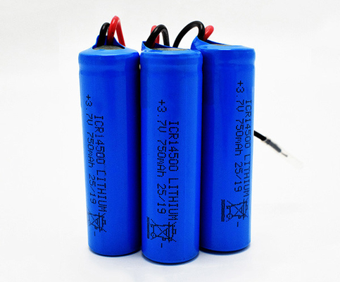 750mAh 3.7V ICR14500 Bateria litowa Bezwonna z płaszczem z PVC