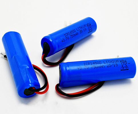 750mAh 3.7V ICR14500 Bateria litowa Bezwonna z płaszczem z PVC